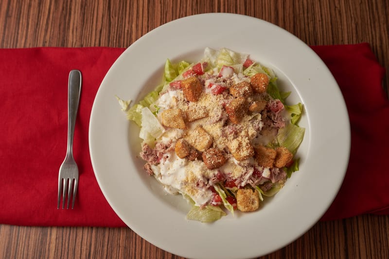 Caesar salad with romaine lettuce and parmesan
