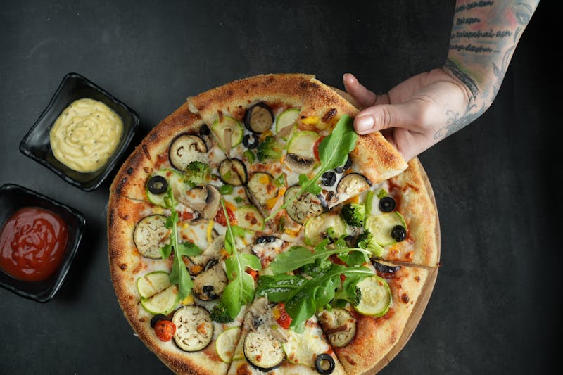 Garlic bread with herb butter and mozzarella